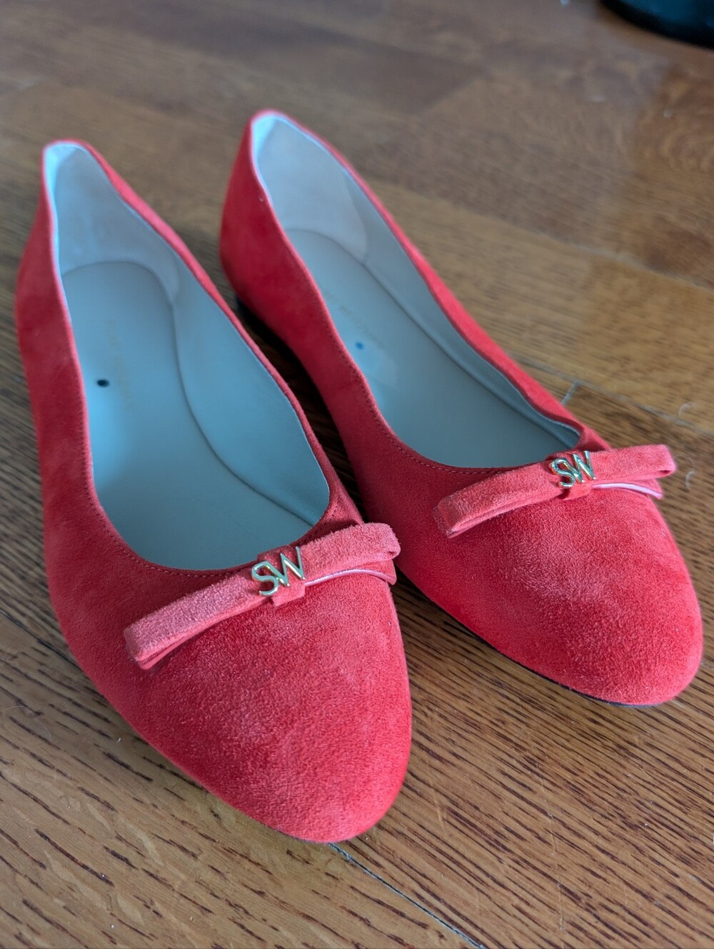 Stuart Weitzman Red Suede Ballet Flats Size 8